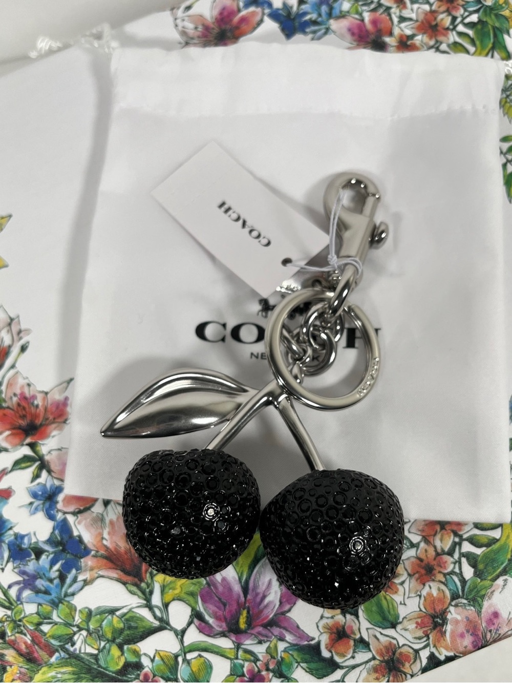 NWT Coach Crystal Cherry Bag Charm
